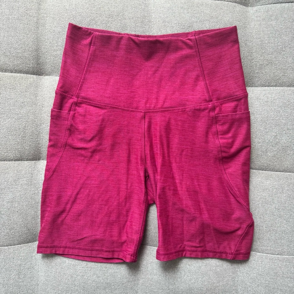 All in Motion High-Waisted Hot Pink Bike Shorts with Pockets